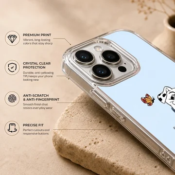 101 Dalmatians puppies with butterflies on phone case — Info