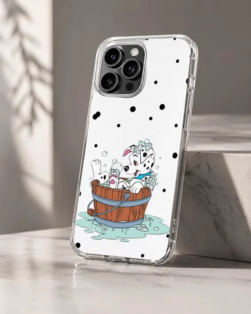 101 Dalmatians puppy in bath with bubbles phone case — Hero