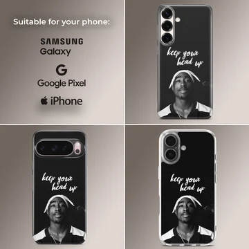 2Pac 'Keep Your Head Up' design on phone case — Collage
