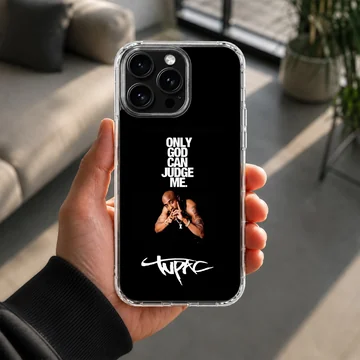 2pac iconic quote and photograph on a phone case — Lifestyle