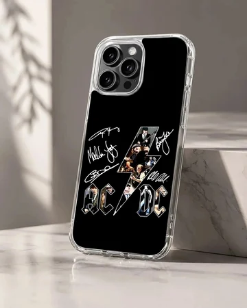 AC DC logo with signatures design phone case