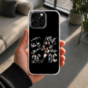 AC DC logo with signatures design phone case — Lifestyle