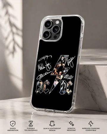 AC DC logo with signatures design phone case — Specs