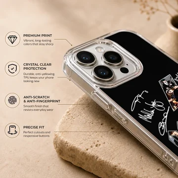 AC DC logo with signatures design phone case — Info