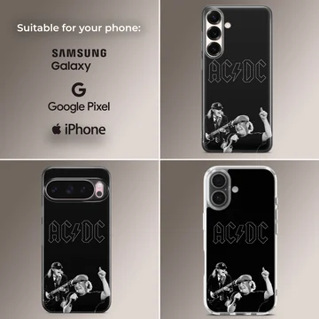 AC DC band members on a black background phone case — Collage