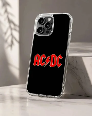 AC/DC band logo phone case with bold typography
