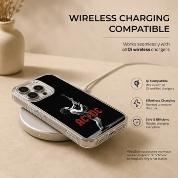 AC DC guitarist design on a phone case — Charging