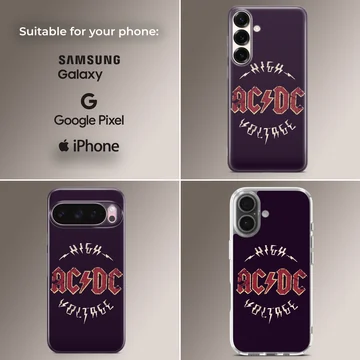 AC DC High Voltage bold typography design phone case — Collage