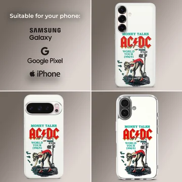 AC DC Money Talks vintage tour design phone case — Collage