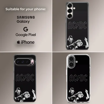 AC DC band artwork black and white phone case — Collage