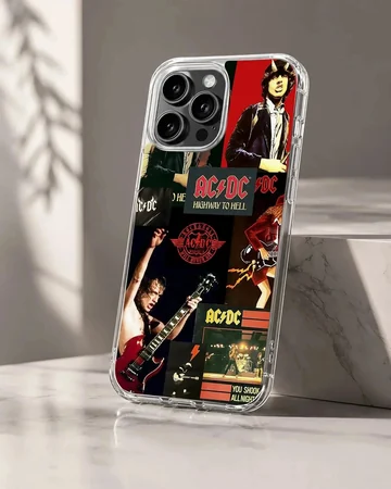 AC DC collage design on phone case