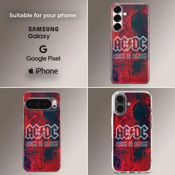 AC DC Back in Black design phone case — Collage
