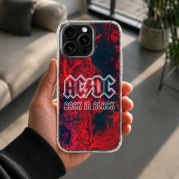 AC DC Back in Black design phone case — Lifestyle