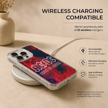 AC DC Back in Black design phone case — Charging