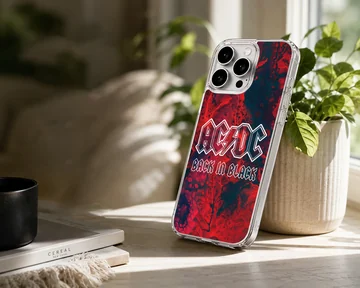AC DC Back in Black design phone case — Lifestyle