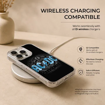 AC DC Black Ice design on phone case — Charging