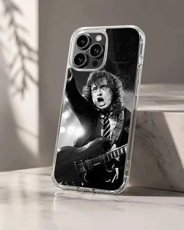 Iconic musician in black and white on phone case