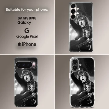 Iconic musician in black and white on phone case — Collage