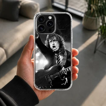 Iconic musician in black and white on phone case — Lifestyle