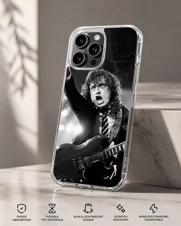 Iconic musician in black and white on phone case — Specs