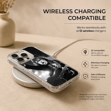 Iconic musician in black and white on phone case — Charging