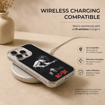 AC DC phone case with bold rock legend design — Charging