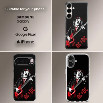 Dynamic AC DC digital illustration artwork on a phone case — Collage