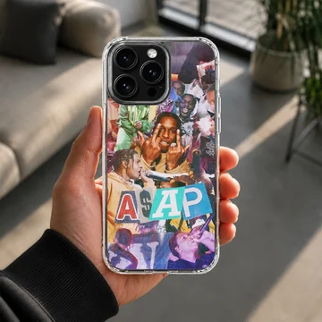 ASAP Rocky collage artwork on a phone case — Lifestyle
