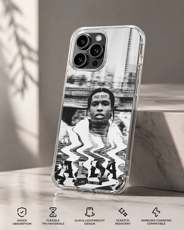 ASAP Rocky portrait with artistic graffiti style on phone case — Specs