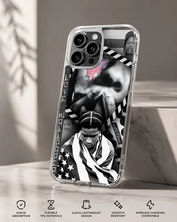ASAP Rocky black and white art phone case with dynamic design — Specs