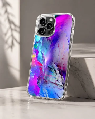 Dynamic abstract art in purple and blue on phone case — Hero
