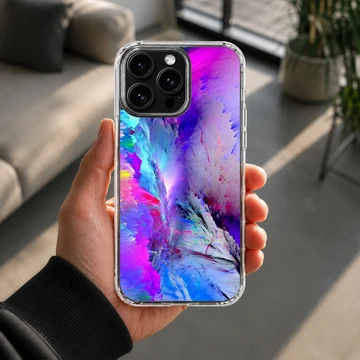 Dynamic abstract art in purple and blue on phone case — Lifestyle