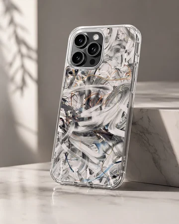 Dynamic swirls abstract art phone case design. — Hero