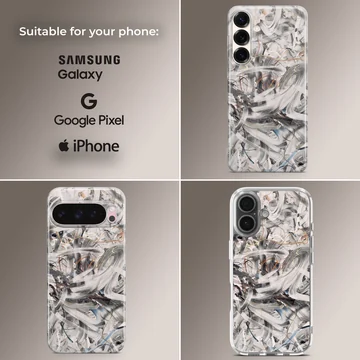 Dynamic swirls abstract art phone case design. — Collage