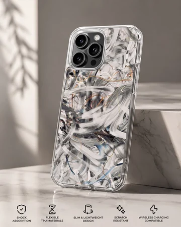 Dynamic swirls abstract art phone case design. — Specs