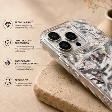 Dynamic swirls abstract art phone case design. — Info