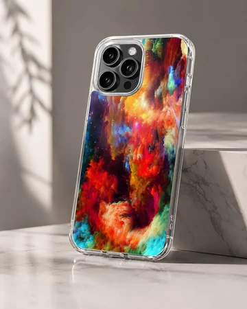 Colorful abstract art design on a phone case. — Hero
