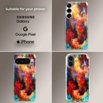 Colorful abstract art design on a phone case. — Collage