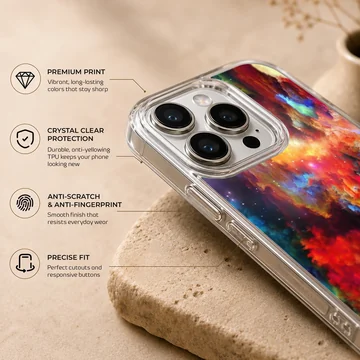Colorful abstract art design on a phone case. — Info