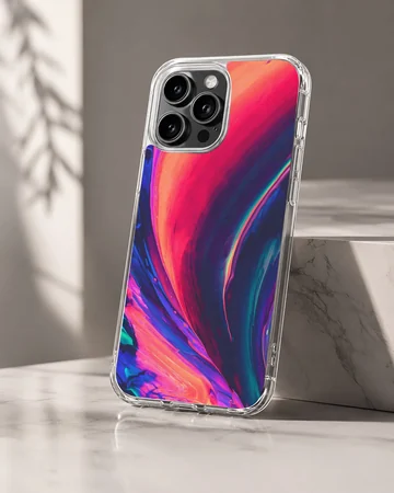 Abstract art design with vibrant swirls on phone case — Hero
