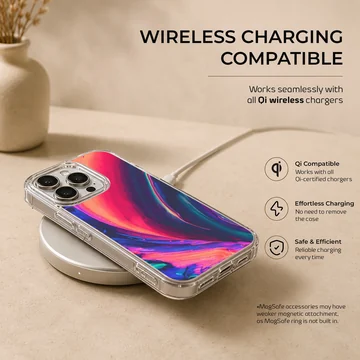 Abstract art design with vibrant swirls on phone case — Charging