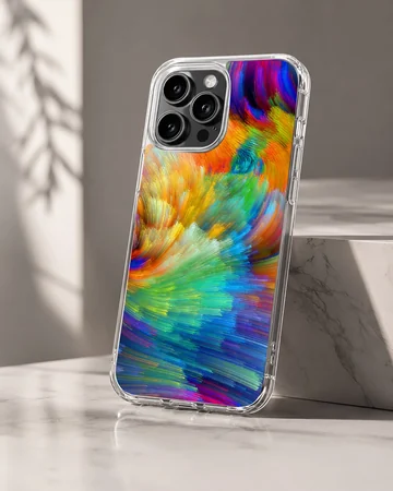 Vibrant abstract brushstroke phone case — Hero
