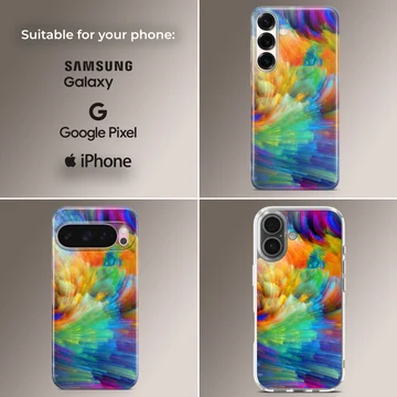 Vibrant abstract brushstroke phone case — Collage