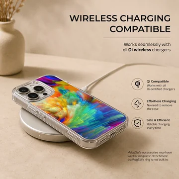 Vibrant abstract brushstroke phone case — Charging
