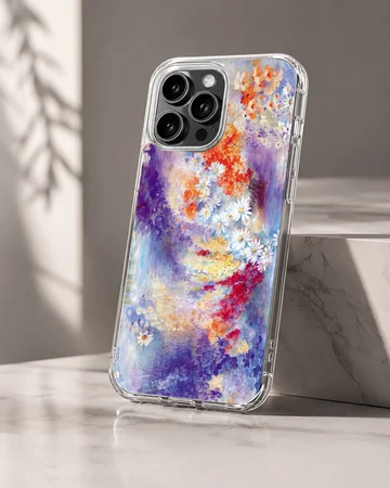 Abstract art design featuring colorful, serene swirls on phone case — Hero