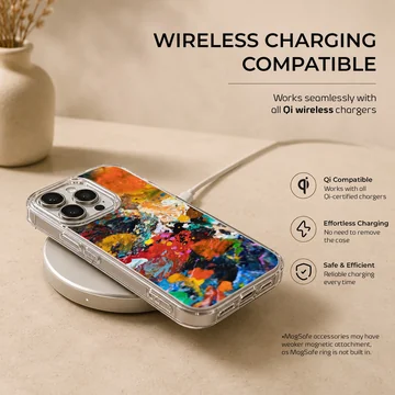 Vibrant abstract art with dynamic colors on phone case — Charging