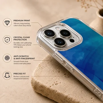 Blue and green abstract art design on phone case — Info