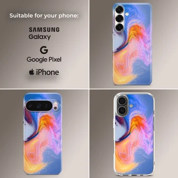 Abstract art phone case with a vibrant color swirl pattern — Collage