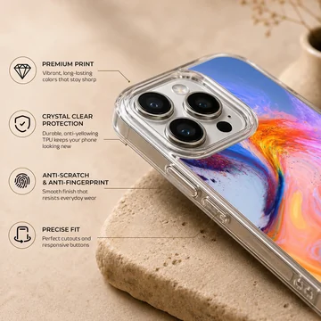 Abstract art phone case with a vibrant color swirl pattern — Info