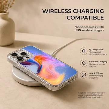 Abstract art phone case with a vibrant color swirl pattern — Charging